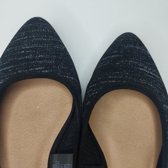 Christian Siranio Black & Silver Point Toe Flats - Picture 2 of 10